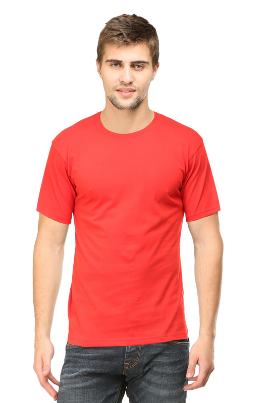 Male Round Neck Half Sleeve Classic Red