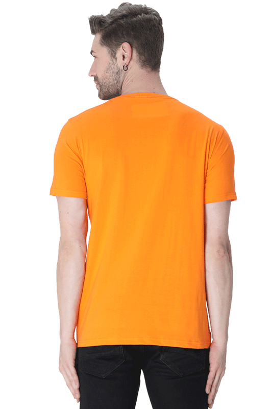 Male Round Neck Half Sleeve Classic Orange