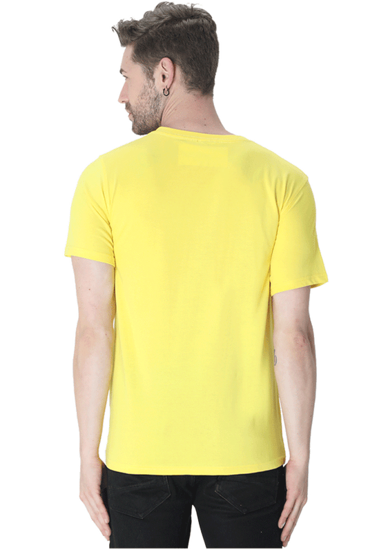 Male Round Neck Half Sleeve Classic New Yellow