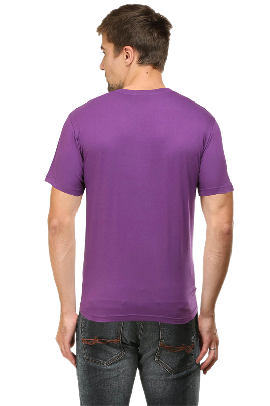 Male Round Neck Half Sleeve Classic Purple