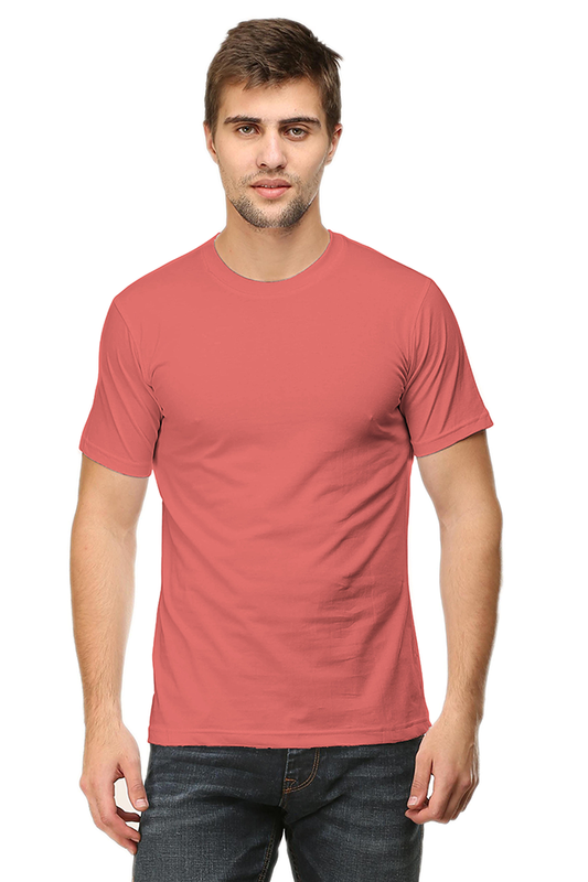 Male Round Neck Half Sleeve Classic Coral