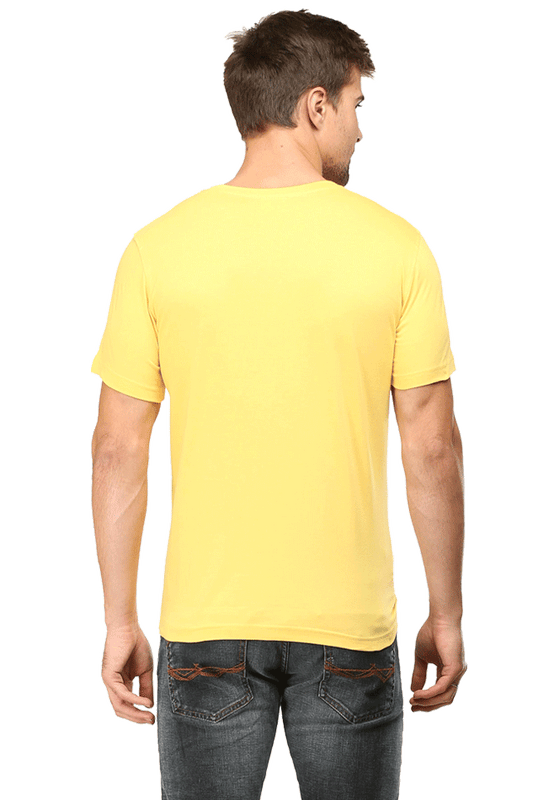 Male Round Neck Half Sleeve Classic Yellow