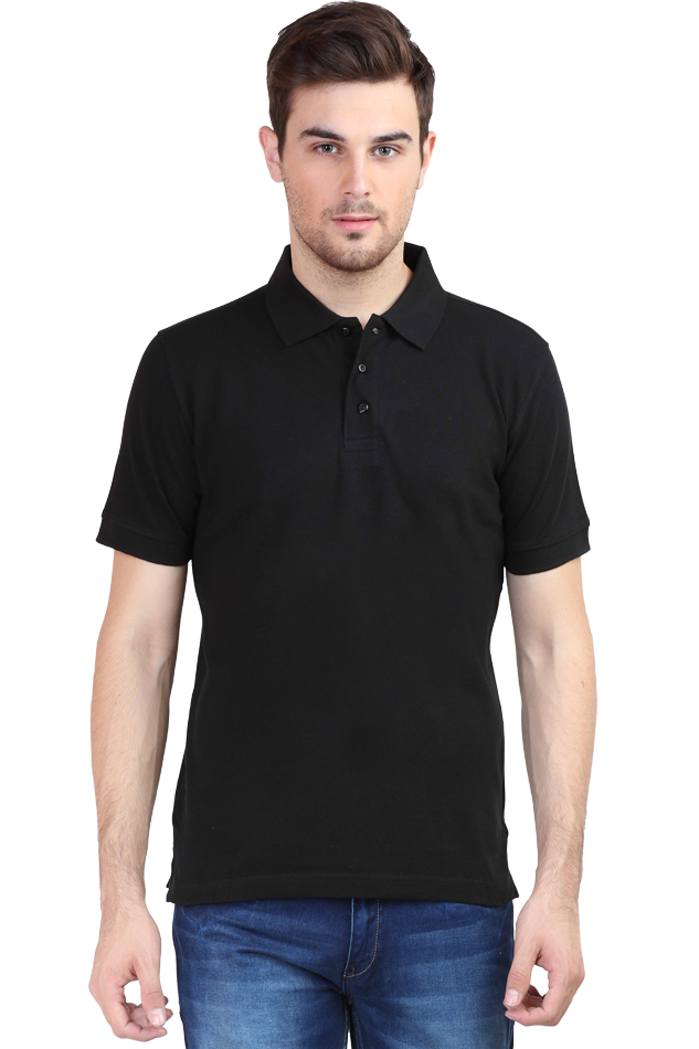 Black Color Polo Half Sleeve T-Shirts