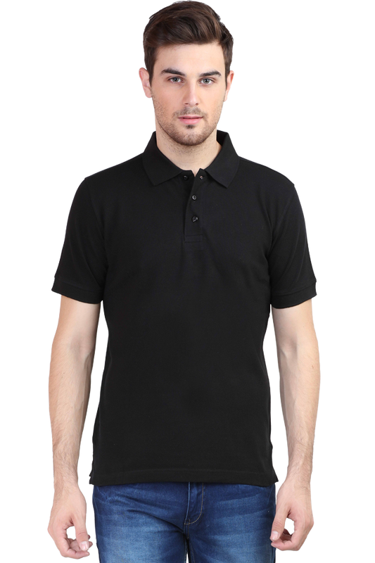 Black Color Polo Half Sleeve T-Shirts